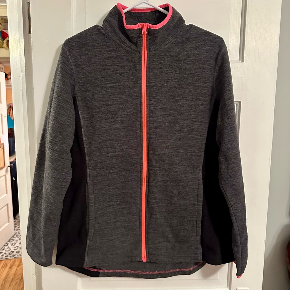MTA Sport Gray and Pink Quarter-Zip Jacket